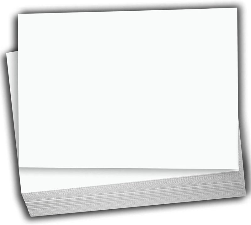 Hamilco Bright White Cardstock Cards: 100-Pack 5 1/2" x 8 1/2" (Half Sheet Size) Printable Blank Cards Set| 80lb Cover| Make Your Own Invitation/Greeting Cards (100 Pack) Bright - Image 1